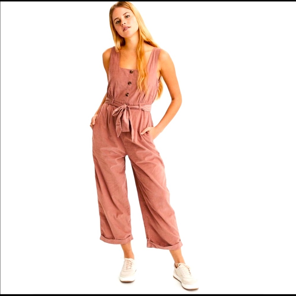 American Eagle pink corduroy jumpsuit size small